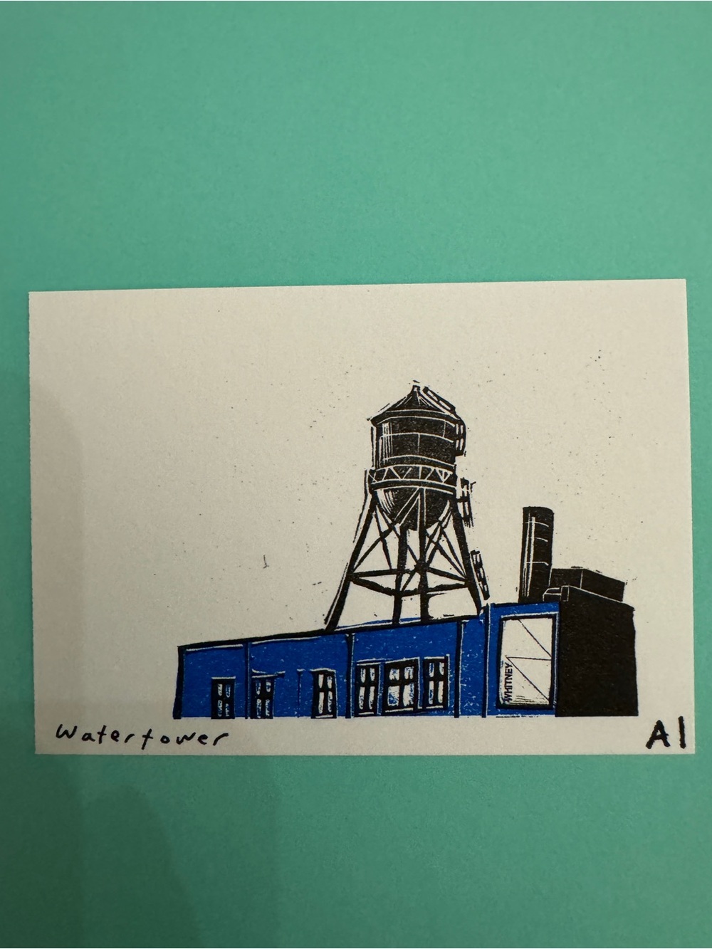 Anastasia Inciardi WATER TOWER MINI PRINT. From Whitney Museum, NYC.
